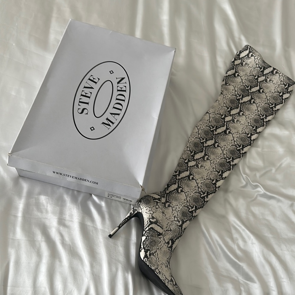 Brand New Thigh High Steve Madden Snakeskin Heels